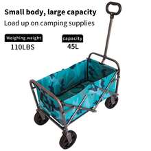 Multipurpose Micro Collapsible Beach Trolley Cart Camping Folding Wagon - Navy Blue - View 8