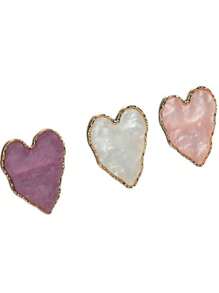 1 件时尚新款设计白色不对称心形手指开口戒指 适合女士女孩礼物 - 白色 - 查看 6