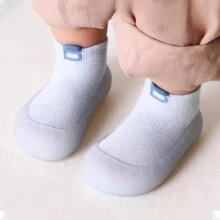1對嬰兒/幼兒防滑柔軟鞋子襪,春/秋,男/女,室內/室外,矽膠底,透氣,運動鞋 - 薄荷藍 - 查看 1