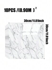 10pcs 0.9㎡ White Marble Imitation Tile Stickers Wall Decoration Background Waterproof & Moisture-Proof Self-Adhesive Aluminum-Plastic Board Wall Stickers, Renovation Stickers Peel Wall Panels, Wall Paper, Wallpapers, Spring Decoration Items Refresh Your Home, Festival Decoration Stickers Gifts Birthday Graduation