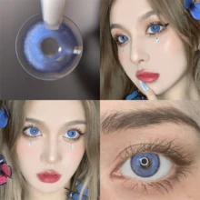 Kongshanji Blue Colored Contact Lenses For Eyes Natural Contact Lens Big Beauty Pupil Degrees Prescription Myopia - Blue - View 1