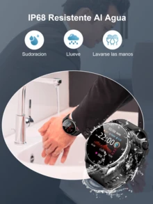 Reloj Inteligente Hombre Deportivo Impermeable Smartwatch (Negro, Azul) - Negro - Ver 6