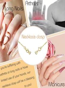 項鍊長度調節器-雙磁項鍊扣和收口,金色和銀色手鍊調節器首飾扣環,適用於diy手工首飾製作 - 彩色 - 查看 6