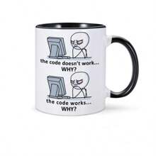 1pc Fun Software Engineer Mug, Coder Programmer It Gift Ceramic Coffee Cup, Home Office Unique Gift For Festival, 11oz - Multicolor - View 5