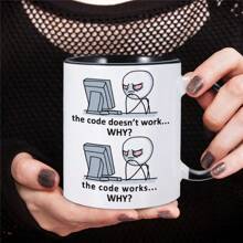 1pc Fun Software Engineer Mug, Coder Programmer It Gift Ceramic Coffee Cup, Home Office Unique Gift For Festival, 11oz - Multicolor - View 1