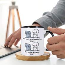 1pc Fun Software Engineer Mug, Coder Programmer It Gift Ceramic Coffee Cup, Home Office Unique Gift For Festival, 11oz - Multicolor - View 3