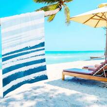 1片幾何圖案沙灘巾,更大的超細纖維沙灘巾,雙針鎖線技術,製造更漂亮,波西米亞風格,適用於夏季、沙灘、游泳池 - 彩色 - 查看 3