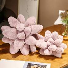 1個新的可愛多肉植物造型毛絨玩具/枕頭,可選擇25cm/9.8in和45cm/17.7in,綠色/灰色/紫色,非常適合用作萬聖節、感恩節、耶誕節、新年、情人節、復活節等禮物,並可用於室內房間、臥室、戶外或院內的家居裝飾 - 紫色 - 查看 5