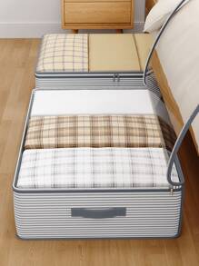 1 件透明分类羽绒被袋床下，空间分隔管理工具，床下床上用品衣物收纳袋，柜顶杂物收纳袋，玩具收纳袋，双向合金拉链，可折叠设计，防刺穿，舒适加固手柄，适用于家庭杂物储存，清洁空间管理，便携式旅行和杂物分类组织和存储组织者储物箱储物箱床下储物袋衣服容器床下储物箱壁橱组织者用于整理衣服毯子枕头被子毛衣 - 灰色 - 查看 6