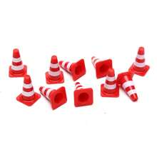 10pcs Traffic Barrier Signs Toy Set, Simulation Prop For Road & Parking Lot, Teaching Tool