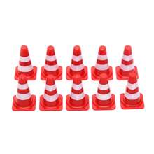 10pcs Traffic Barrier Signs Toy Set, Simulation Prop For Road & Parking Lot, Teaching Tool