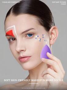 1pc Storage Bucket+7PCS Makeup Sponge+9PCS Makeup Puff Set Soft Triangle Powder Mineral Puff For Face Makeup,Suitable For Cream & Powder Concealer, Loose Powder Makeup Applicator - Multicolor - View 7