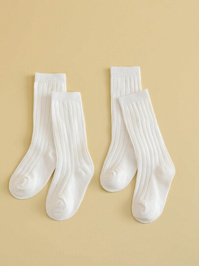 جوارب سبور أبيض أنيق رياضي للجنسين للأطفال 2زوج ، مناسبة للمدرسة والارتداء اليومي على مدار العام