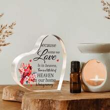 1 Piece, Transparent Acrylic Heart-Shaped Plaque, With Printed Text And Pattern Ornaments, Heart-Shaped Ornament Souvenir, For The Most Important Person - Clear - View 4