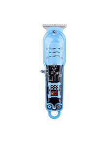 1pc Clear Model Electric Hair Clipper For Body Hair With Lcd Display - Blue - View 2