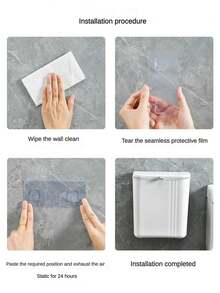 1個大容量防水掛牆式垃圾桶,家庭可用,最適合浴室和廚房 - 白色 - 查看 8