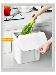 1個大容量防水掛牆式垃圾桶,家庭可用,最適合浴室和廚房 - 白色 - 查看 6