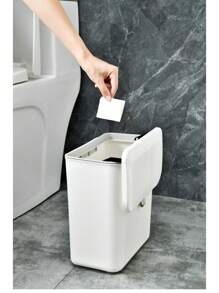 1個大容量防水掛牆式垃圾桶,家庭可用,最適合浴室和廚房 - 白色 - 查看 7