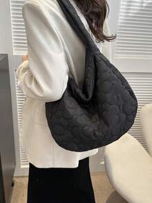 Túi Tote Đeo Vai Thời Trang Tối Giản Dung Tích Lớn Phù Hợp Cho Mọi Phong Cách - màu đen - Xem 3