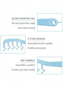 Màu sắc tùy ý 1 cái Hình chữ Z Lược Tóc lông tơ Lược Bàn chải tóc Tức thì Tóc Lược tạo kiểu Cô gái Qủa tặng - Nhiều màu - Xem 7