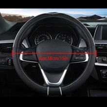 1pc Blue New Style Car Steering Wheel Cover, Unisex, Slip-Proof And Sweat-Absorbent, Year Round Suitable, Car Interior Accessory, Car Parts - Blue - View 2