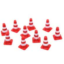 10pcs Traffic Barrier Signs Toy Set, Simulation Prop For Road & Parking Lot, Teaching Tool