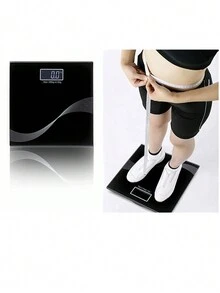 1只0.2-180kg電子厚化鋼化玻璃和lcd顯示器,個人浴室體重計,人體重量數字秤,體重機 - 黑色 - 查看 4