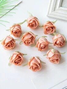 10PCS Artificial Rose Head And Bud Wedding Decoration Bride Wrist Flower Hand Holding Flower Head Flower Material DIY Valentine'S Day Gift Wedding Candy Box Cake Birthday Party Decoration Material Corolla Material Home Valentine'S Day Gift New Year Decoration Material, Valentine Day, Gift Gifts Graduation
