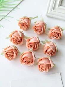 10PCS Artificial Rose Head And Bud Wedding Decoration Bride Wrist Flower Hand Holding Flower Head Flower Material DIY Valentine'S Day Gift Wedding Candy Box Cake Birthday Party Decoration Material Corolla Material Home Valentine'S Day Gift New Year Decoration Material, Valentine Day, Gift Gifts Graduation