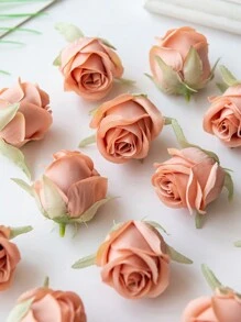 10PCS Artificial Rose Head And Bud Wedding Decoration Bride Wrist Flower Hand Holding Flower Head Flower Material DIY Valentine'S Day Gift Wedding Candy Box Cake Birthday Party Decoration Material Corolla Material Home Valentine'S Day Gift New Year Decoration Material, Valentine Day, Gift Gifts Graduation