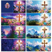 8 件裝鑽石畫卡 5d Diy 美麗真誠元素、等鑽石畫套件鑽石藝術卡供工藝朋友成人卡片製作 15*30 厘米 - 彩色 - 查看 1