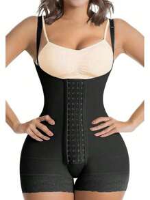 1 pièce Body gainant compressif pour femme grande taille, combinaison sans manches, taille haute, contrôle ventre, shorts de faja, ceinture de formation de taille