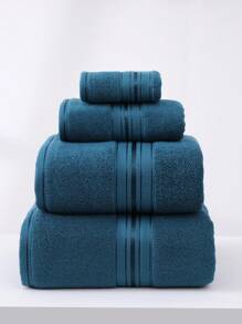 1pc Thickened & Absorbent Shiny Satin Towel For Home Use, Face/Hand/Towel/Bath Towel - Blue - View 1