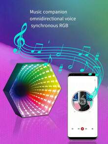 1入組桌面rgb遊戲燈,遙控器,聲音感應和音樂功能 - 黑色 - 查看 11