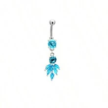 1PC Austria Crystal Body Button Rings Cute Goldfish Navel Piercing Anti-Allergic Piercing Nombril Body Jewelry - Baby Blue - View 10