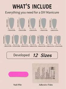 Transform Your Nails with 24pcs Long Stiletto Gold Mirror Effect French Style Fake Nail & 1pc Nail File & 1sheet Nail Tape - Multicolor - View 4