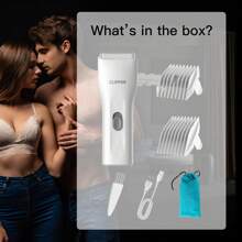 男士专业腹股沟和身体毛发修剪器，电动球形剃须刀可更换陶瓷刀片修剪器，阴毛修剪器男士剃须刀全防水女士比基尼修剪器，送给爱人的最佳礼物，男士美容套装 SMT006WH - 白色 - 查看 6
