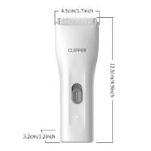 男士专业腹股沟和身体毛发修剪器，电动球形剃须刀可更换陶瓷刀片修剪器，阴毛修剪器男士剃须刀全防水女士比基尼修剪器，送给爱人的最佳礼物，男士美容套装 SMT006WH - 白色 - 查看 8