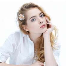 5 件女孩装饰发夹水钻发夹蝴蝶花发夹手工金属发夹闪光水晶发夹珠宝配饰婚礼 - 彩色 - 查看 4