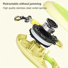 可伸縮狗繩9.84英尺,輕量繩,180°無纏結設計,帶有一鍵快速鎖止煞車系統和防滑手柄,適用於小型到中型犬/貓 - 綠色 - 查看 3