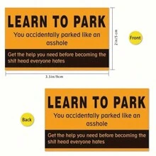 1 Pack Of 10pc/25pc/50pc/100pc Funny Parking Violation Cards - Yellow - View 2