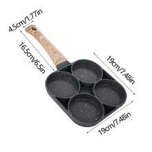 1pc New Arrival Stone-Derived Non-Stick 4-Cups Egg Frying Pan For Burger, Breakfast Etc. - Grey - View 2