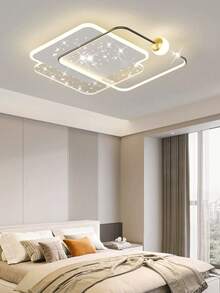 Scandinavian Square Ceiling Light, Gold/White/Black, Remote Control Dimmer, Suitable For Living Room, Bedroom Home Decoration - L50CM - View 3