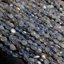 6*8 毫米天然拉长石不对称形状散珠带隔片适用于 DIY 珠宝制作 - 手链、项链配件 - 6*8MM[15in] - 查看 4