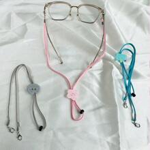 1 件,可愛卡通防滑眼鏡繩架帶支架可調節戶外運動太陽眼鏡鏈面罩掛繩成人女孩男孩兒童 - 粉色 - 查看 1