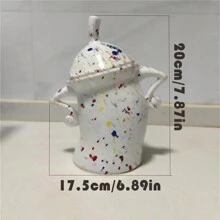 Plastic Creative Forked Waist Jars With Lids European Style Retro Spotted Cup Canister With Attitude Food Cans Kitchen Storage Jars, Sealing Lid - Red - View 2