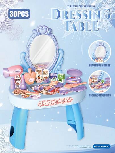 Small Size Children's Dressing Table Toy Girl Simulation Home Makeup And Makeup Jewelry Box 3-4 5-6 Years Old Baby Birthday Gift