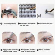 PALM LASHES DIY przedłużanie rzęs 240 klastrów 0.07D-8-16mm Manga Lashes objętość indywidualne przedłużanie rzęs skupiska rzęs DIY w domu