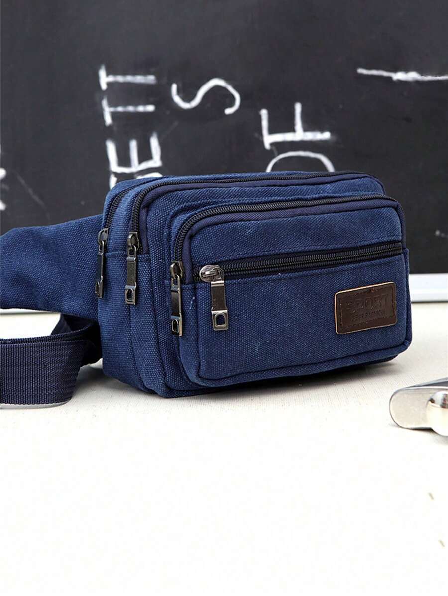 腰包 戶外運動跑步用腰袋 男女可配戴掛袋 手機迷你腰包 - 藏蓝色 - 查看 1