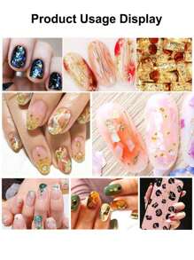 1 瓶闪光美甲箔纸不对称金箔银箔薄片 DIY 珠宝模具手工艺品装饰